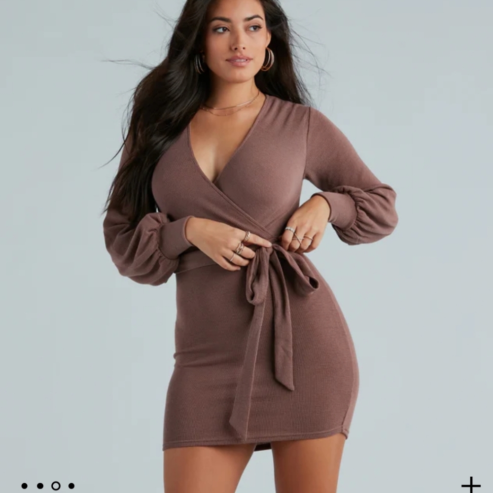 Stroll Along Surplice Tie Waist Dress